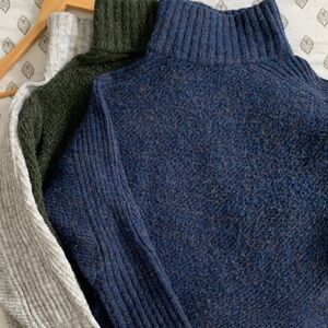 Max Studio Blue, Green, and Gray Sweater Set